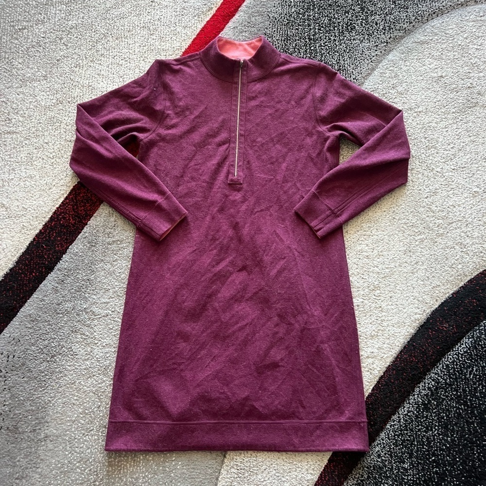 Tommy Bahama Burgundy Flip Side 1/4 Zip Sweatshirt Dress
